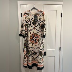 Tuckernuck Cream and Black Floral Long Sleeve Dress